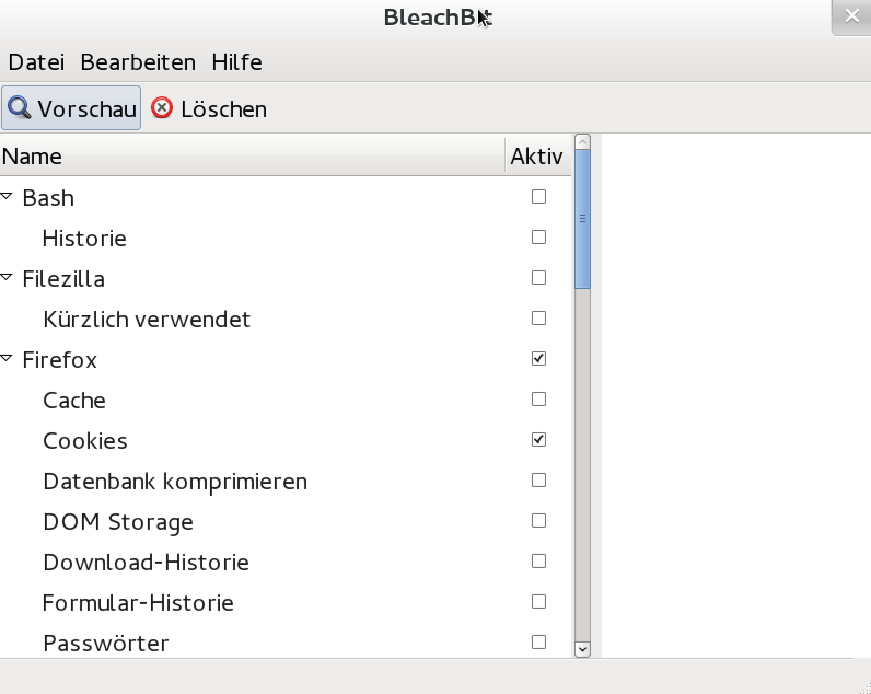Bleachbit Screenshot