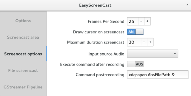easyscreencast - options