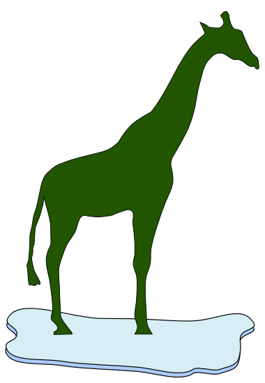 Giraffe auf einer Eisscholle