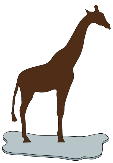 Giraffe auf einer Eisscholle braun